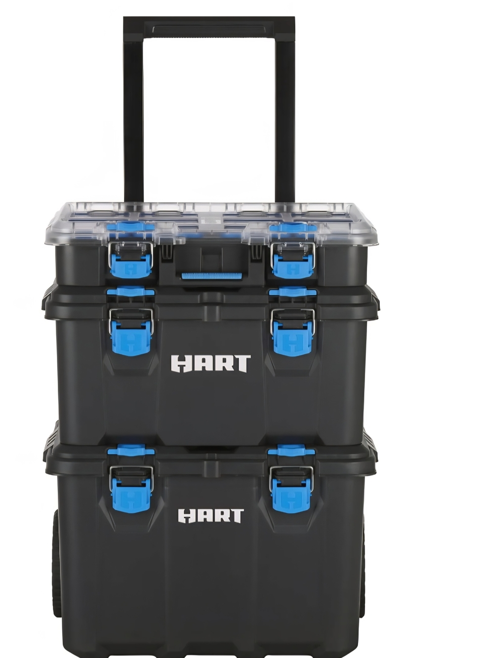 Black and Blue Rolling Tool Storage Chest - 3-Tier Organizer